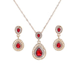 Crystal Drop Earrings Necklace Set Dress Acessories - Nioor