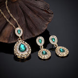 Crystal Drop Earrings Necklace Set Dress Acessories - Nioor