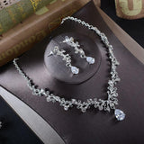 TL205 Korean bridal Rhinestone Earrings, necklace, bridal jewelry, Wedding Tiara, accessories, suits - Nioor