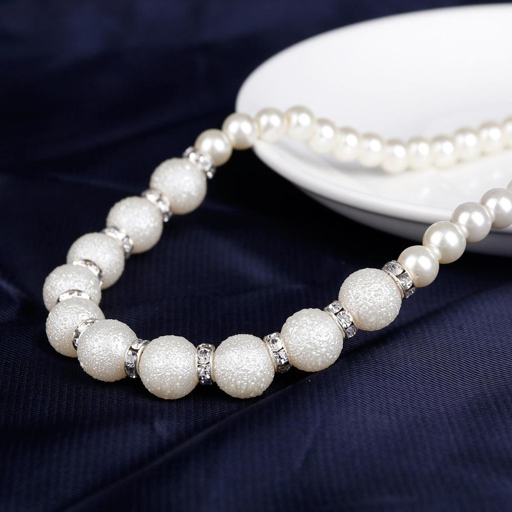 The Bride Wedding Earrings Necklace Three Piece Suit Danbi Pearl Necklace Jewelry. - Nioor