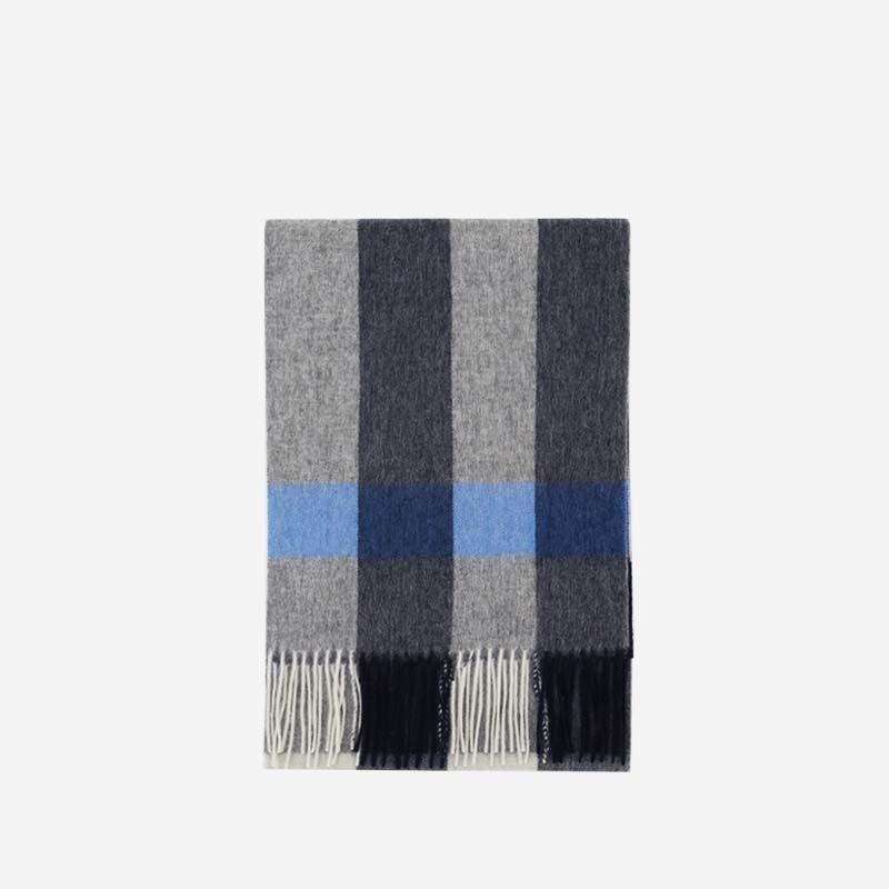 Wool Scarf Winter Popular Women's Men's Thickening Minimalist Plaid - Nioor