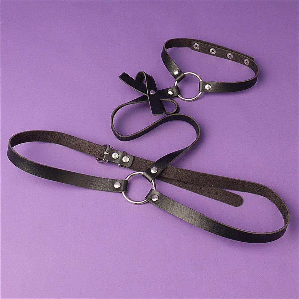 Sexy Ladies Bow Belt Personality Fashion Choker One Strap Punk Harness - Nioor