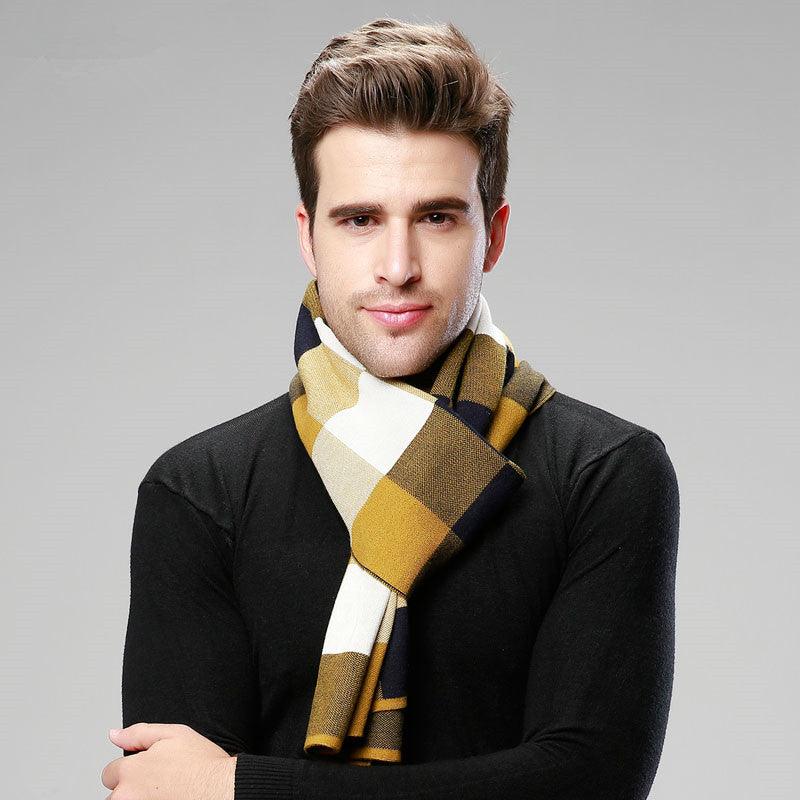 Classic And Fashionable British Checked Cashmere Scarf For Men's Warmth - Nioor