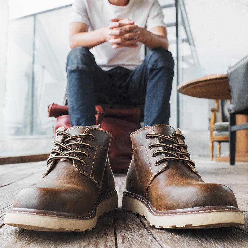 Men's Middle Top Working Wear Retro Desert Boots - Nioor