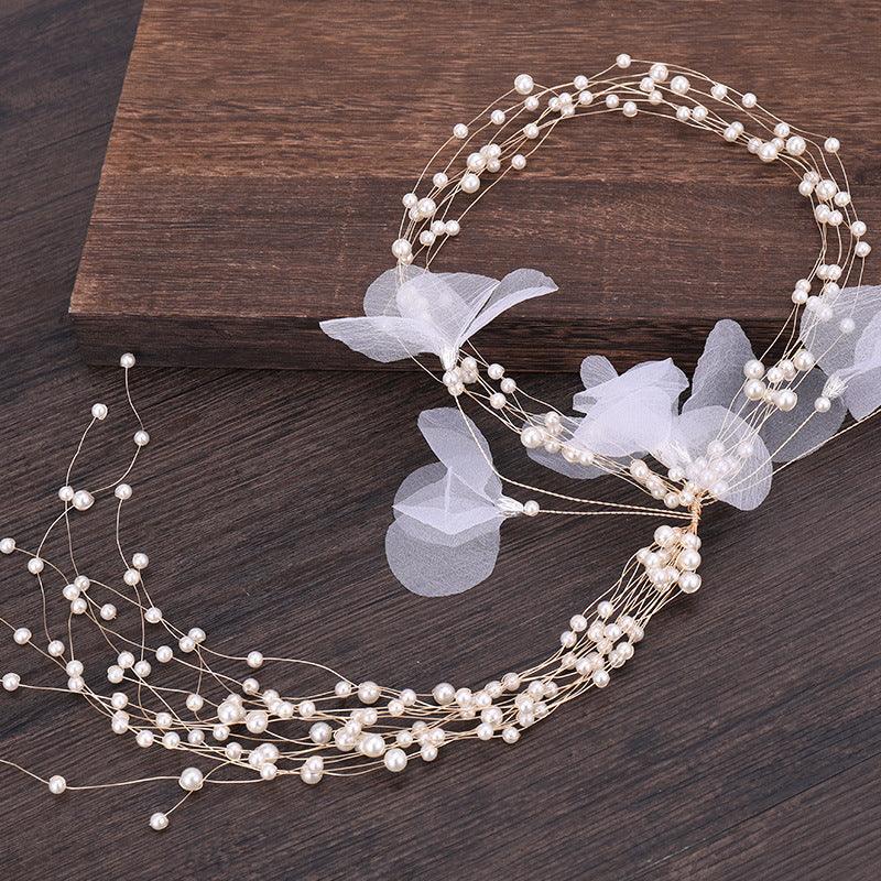 Bridal Headdress Handmade Pearl Fairy Hairband Super Fairy - Nioor