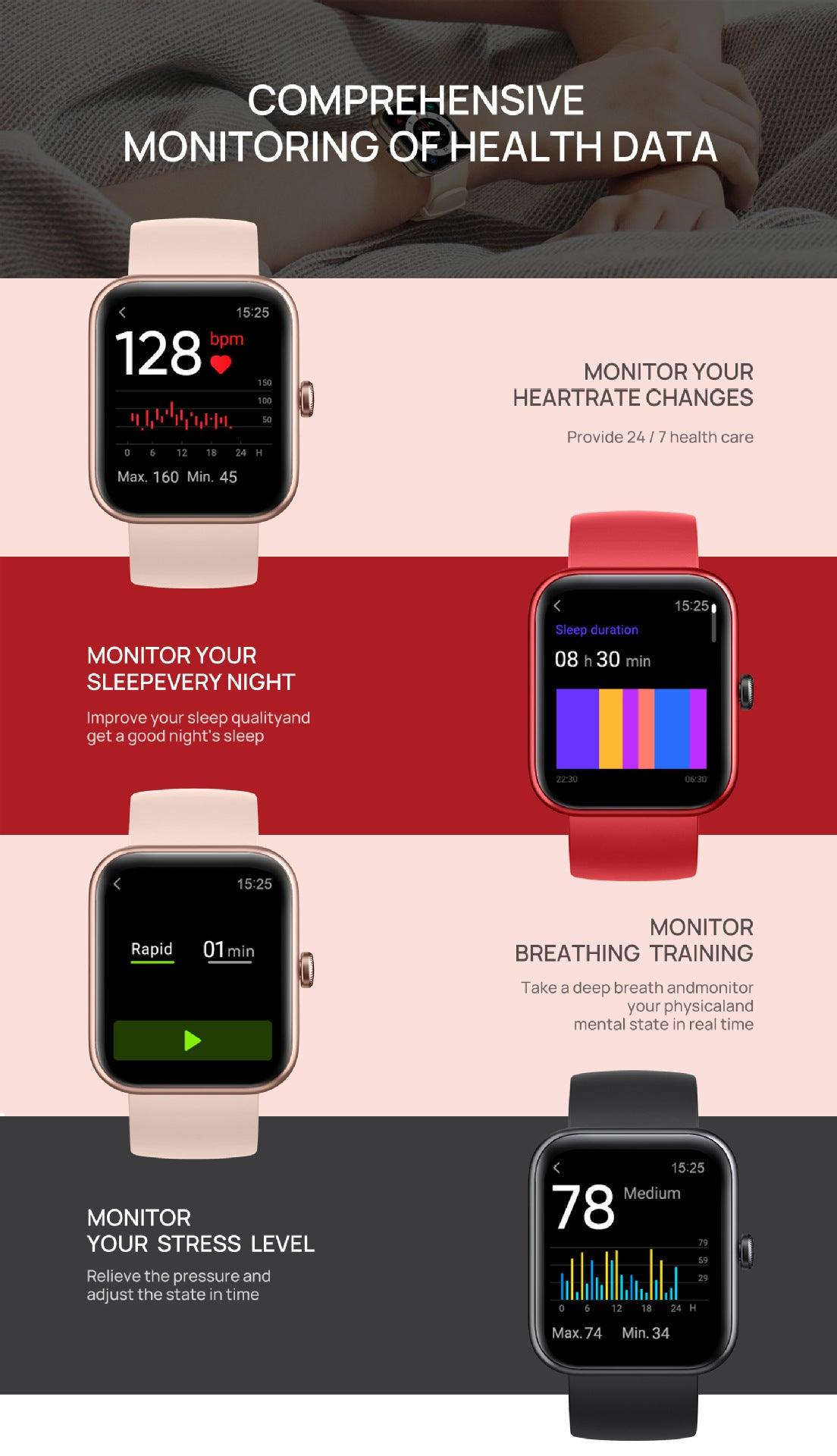 Smart Watch 1.69 Inch 300mAh Multiple Sports Modes And Multiple Languages - Nioor