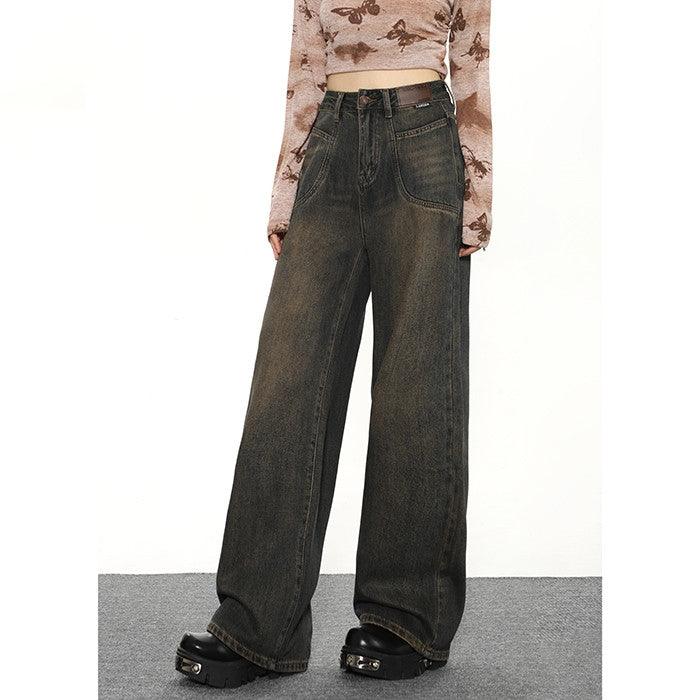 Women's American Vintage Waste Soil Loose Wide Leg Pants - Nioor