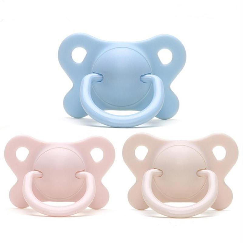 Pacifier Sleeping Baby Pacifier Newborn Silicone Pacifier Super Soft Flat Head - Nioor