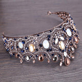 Vintage Elegant Sapphire And Diamond Bridal Crown Tiara - Nioor