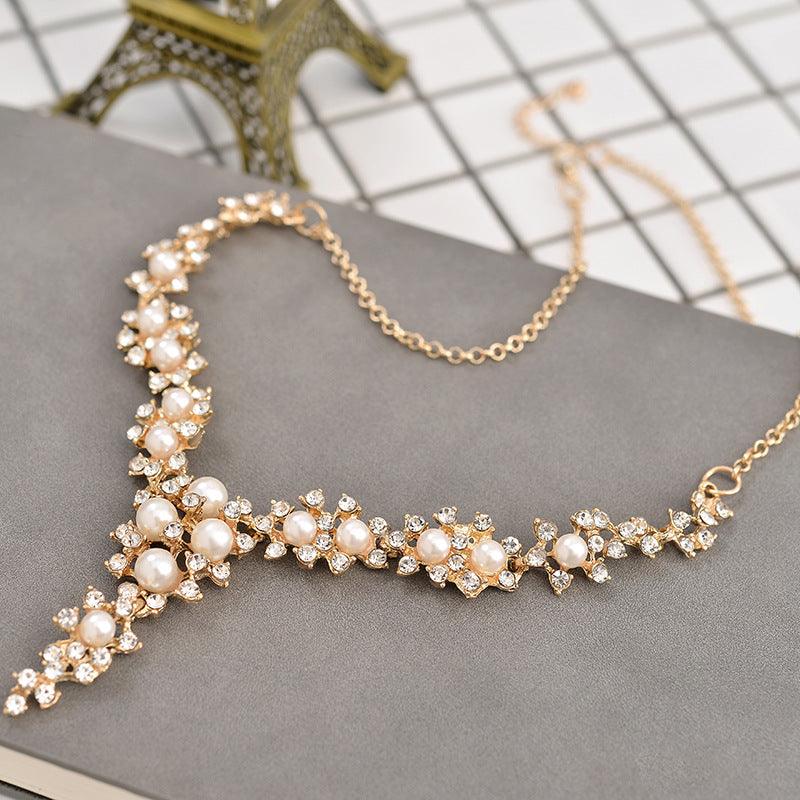 Quick Selling, Explosion Proof, Bridal Jewelry, Alloy Suit, Jewelry, Diamond, Pearl Necklace, Earring, Japan And Korea Jewelry Wholesale - Nioor