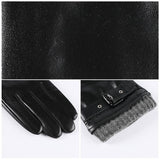 Velvet Thermal And Thickening Driving And Biking Sheepskin Gloves - Nioor