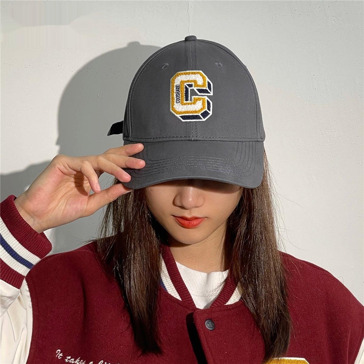 C Letter Hard Crown Baseball Cap Female - Nioor