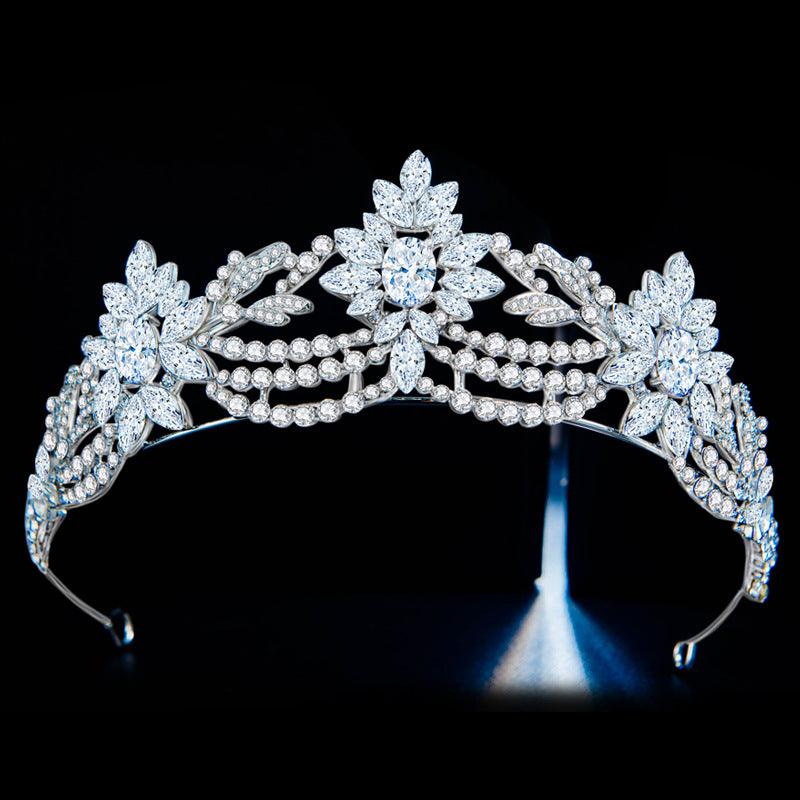 New European And American 3A Zirconia Bridal Wedding Crown - Nioor