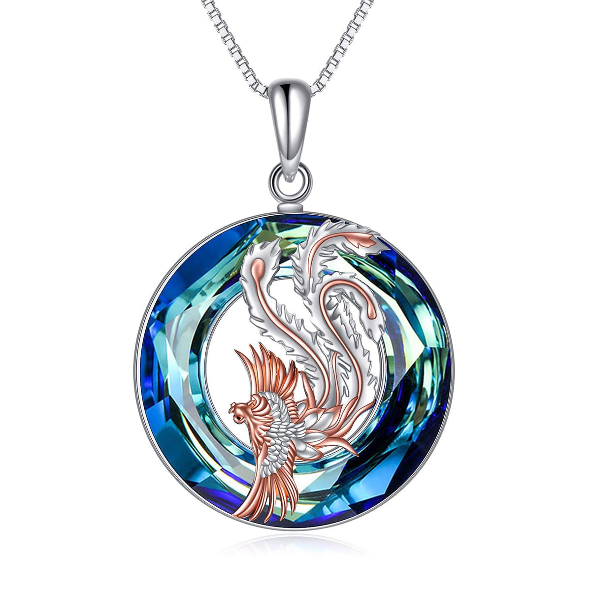 Nirvana Phoenix Necklace Sterling Silver Crystal Phoenix Jewelry Necklaces for Women - Nioor