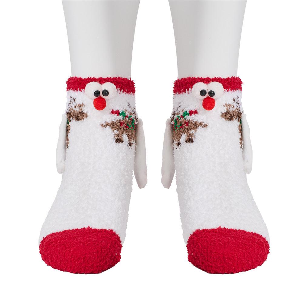 Mid Tube Christmas Couple Socks - Nioor