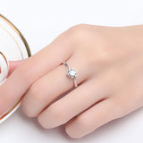 Classic twisted arm snowflake ring sterling silver plated platinum proposal marriage ring - Nioor