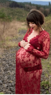 Sexy perspective lace dress, pregnant women's skirts, pregnant women, photographing, maternity, photography and dress - Nioor