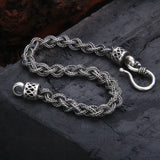 S925 Sterling Silver Distressed Woven Twisted Bracelet