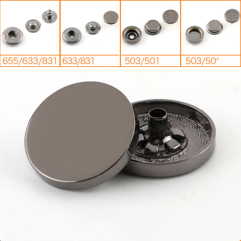 Metal Snap Button Buttons Buttons All-match Concealed Jackets Round Snap Buttons Denim Clothes Snap Button