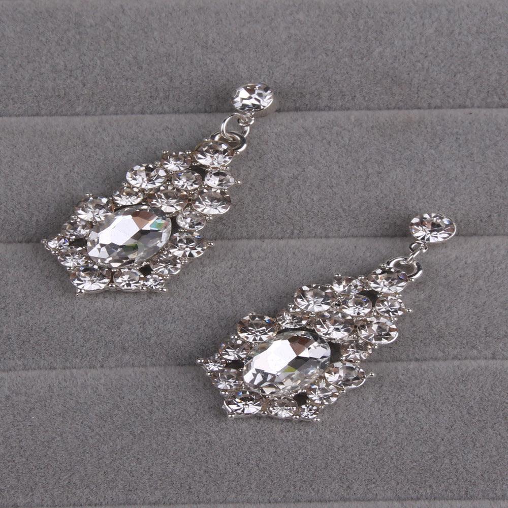 Necklace Alloy Diamond Large Crystal Jewelry Set - Nioor