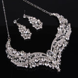 Necklace Alloy Diamond Large Crystal Jewelry Set - Nioor