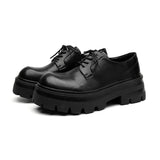 Men's Leather Shoes Business Formal Wear Big Head High-grade British Style Thick Sole Increased - Nioor