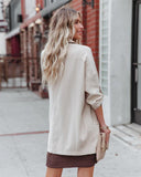 Medium Long Loose Casual Long Sleeve Trench Coat - Nioor