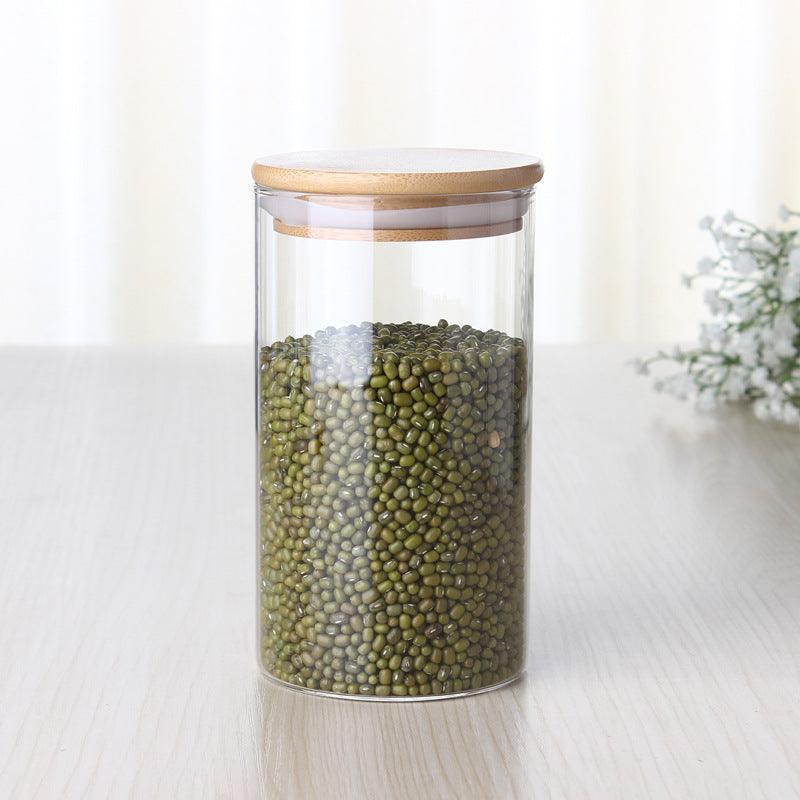 Glass Storage Jar With Bamboo Lid For Storing Tea - Nioor