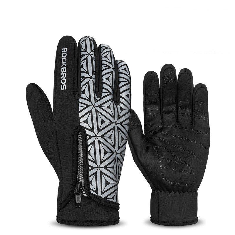 Men's Fashionable Warm Fleece Touch Screen Riding Gloves - Nioor