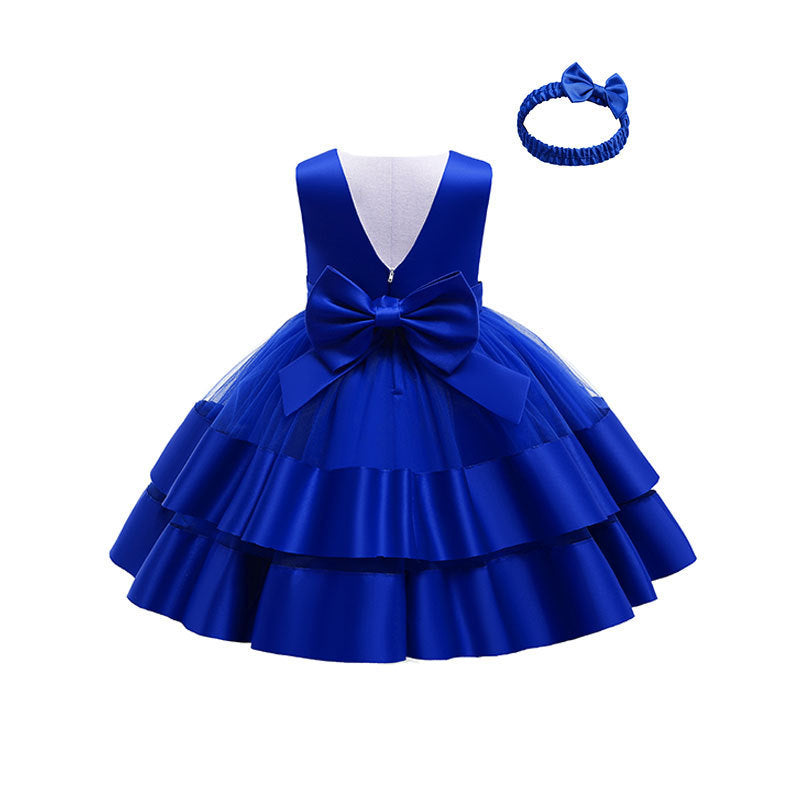 Girls' Puffy One-year-old Full Moon Birthday Dress