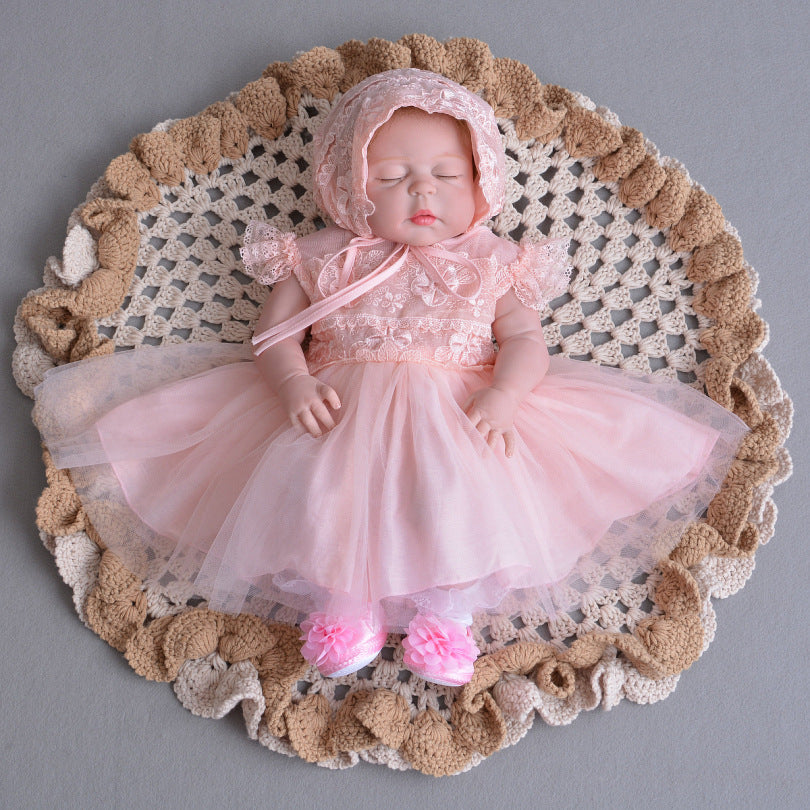 The Summer Baby Baby Princess Dress Dress Lightweight Breathable Mesh Lace Dress Moon Age