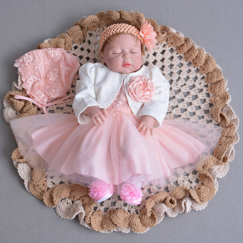 The Summer Baby Baby Princess Dress Dress Lightweight Breathable Mesh Lace Dress Moon Age