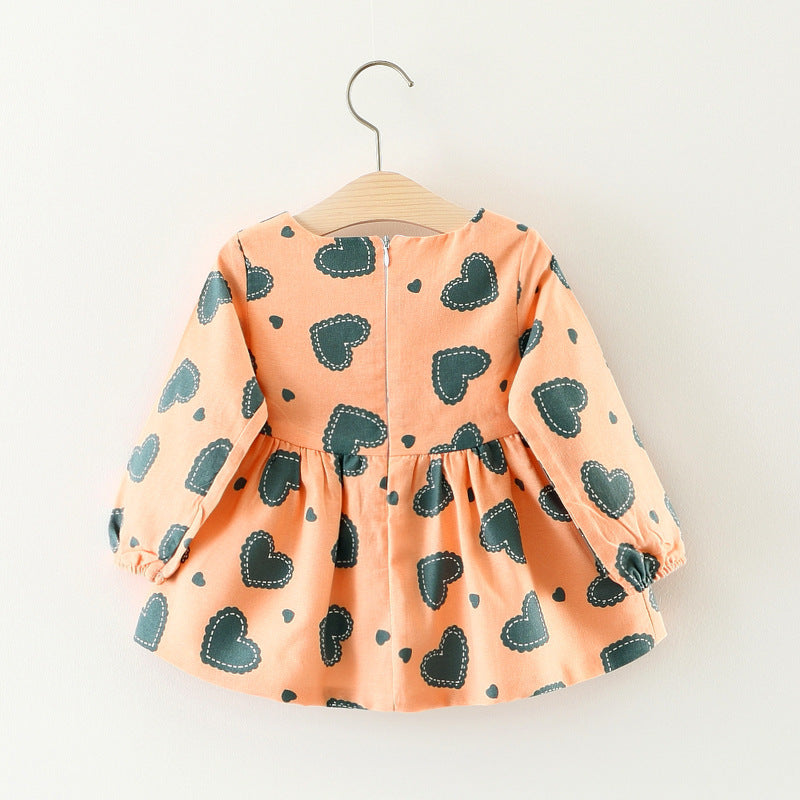 Children's wear on behalf of autumn, foreign trade girls, cotton long sleeved dress, infant cartoon princess skirt