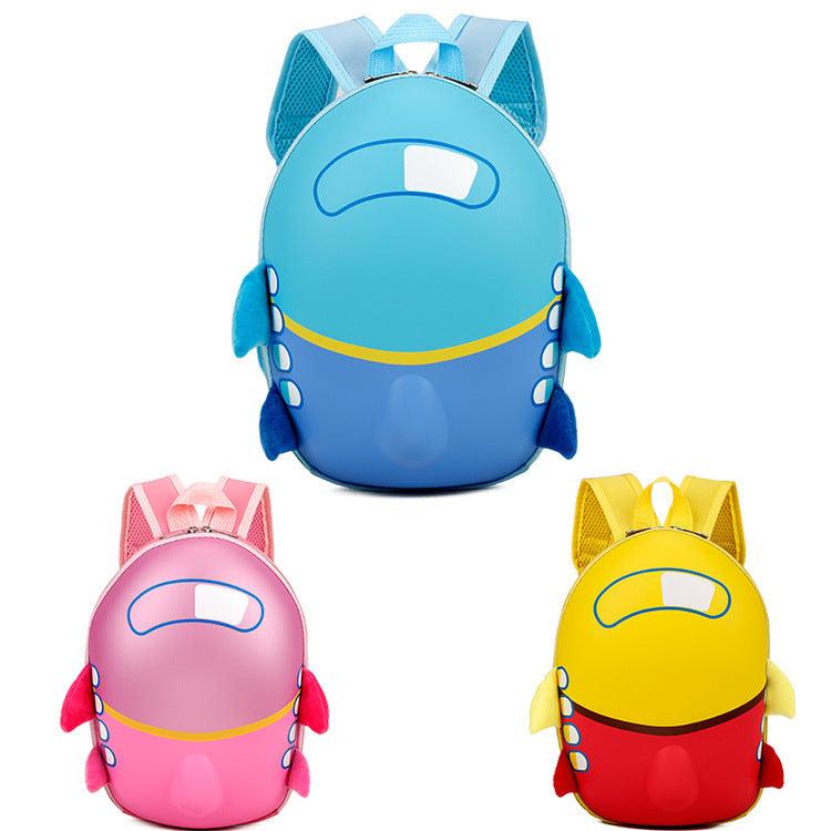 Wholesale children's cartoon kindergarten schoolbag small aircraft hard shell backpack waterproof eggshell double shoulder bag - Nioor