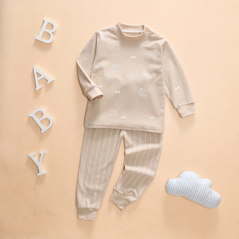 New Retro children underwear set cotton baby long johns clothing two sets of children Home Furnishing baby