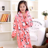 Plus velvet long sleeve children bathrobe