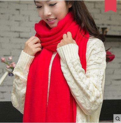 Casual Solid Color Warm And Long Couple Scarf - Nioor