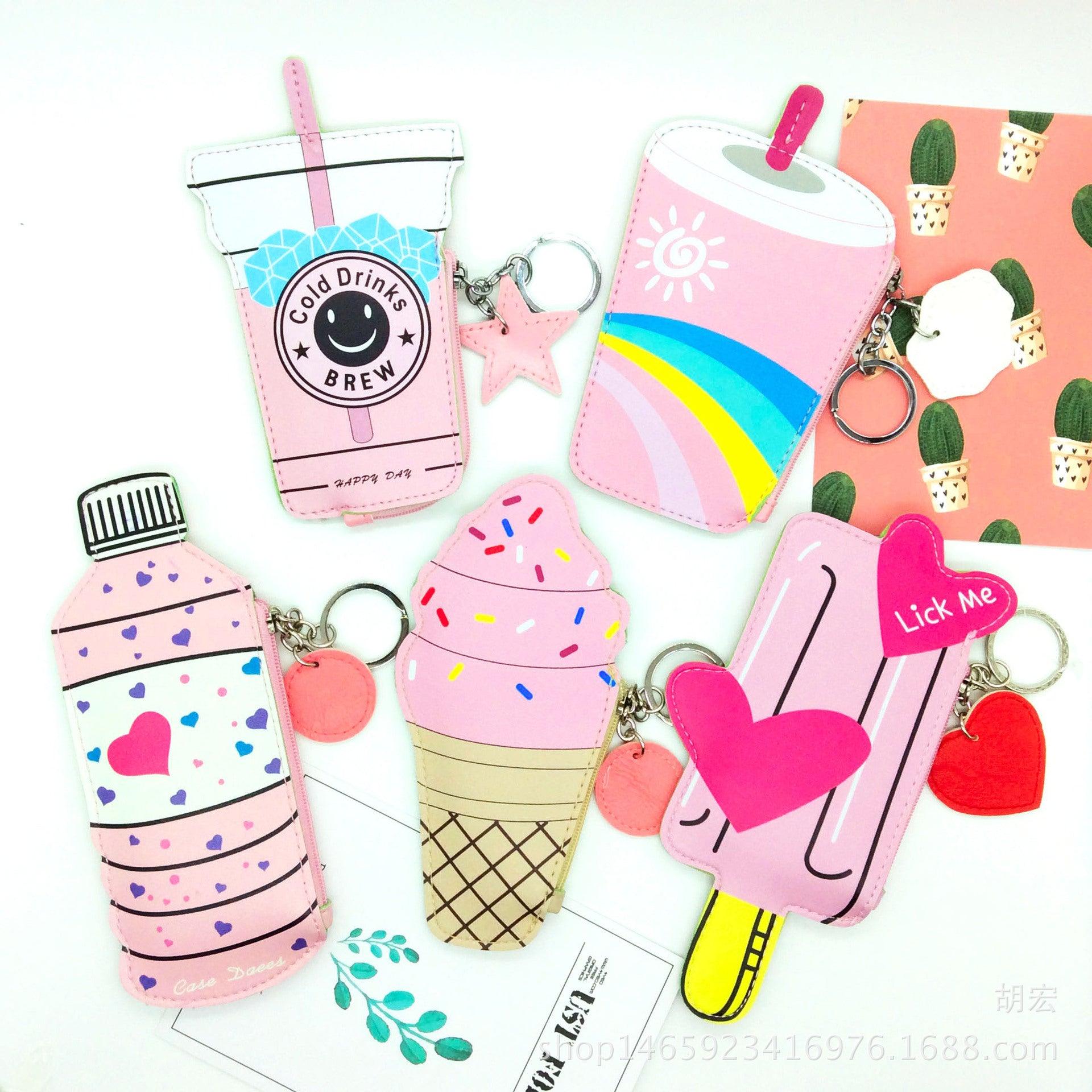 Korea cute popsicle ice cream Mini Purse beverage creative children change bag hand bag - Nioor