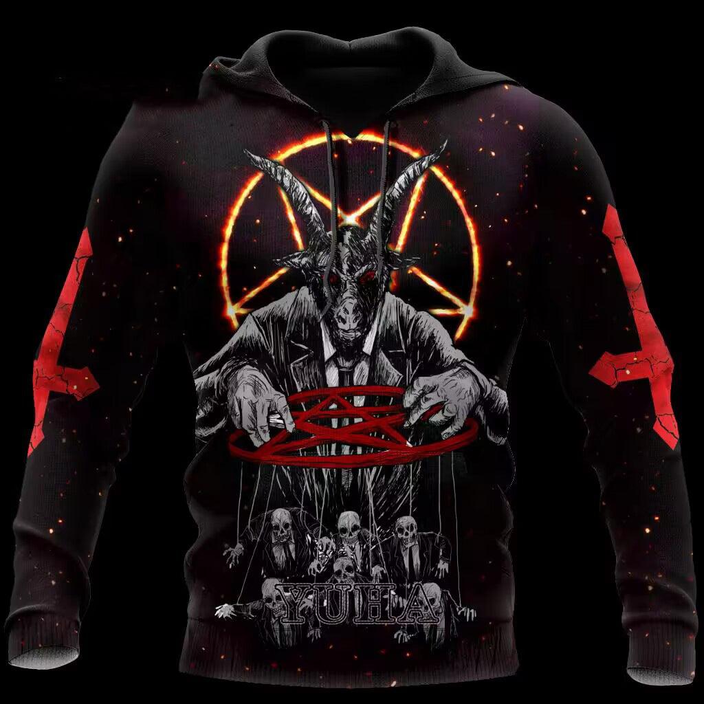 Spring And Autumn Fashion 3D Sweater Viking Warrior Printing - Nioor