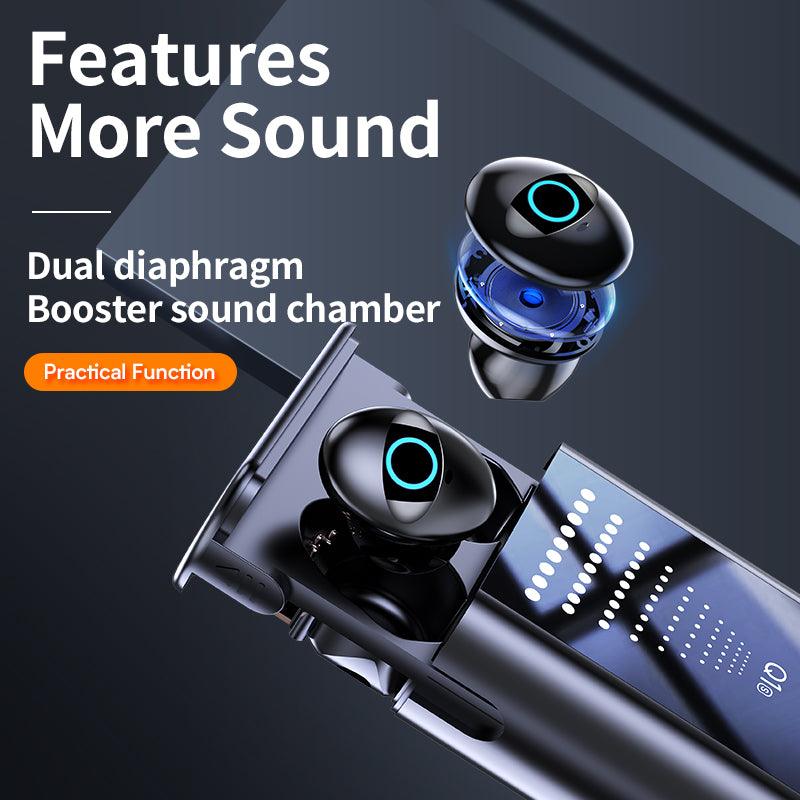 Bluetooth Earphone Earbuds Multi-Function HiFi 9D Wireless Earphones IPX7 Waterproof 3500mAh with Flashlight - Nioor