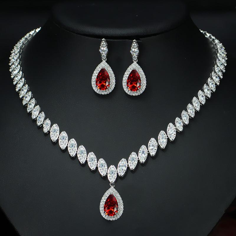 Korean Foreign Trade In Europe And America Two Piece AAA Zircon Jewelry Set - Nioor