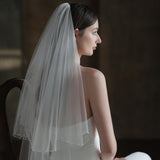 Exquisite Handmade Beaded Bridal Veil - Nioor