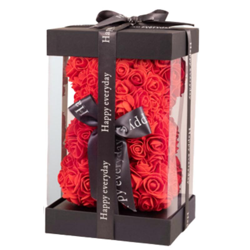 25cm Cute Flower Rose Bear Handmade Valentines Day 2020 Gift - Nioor