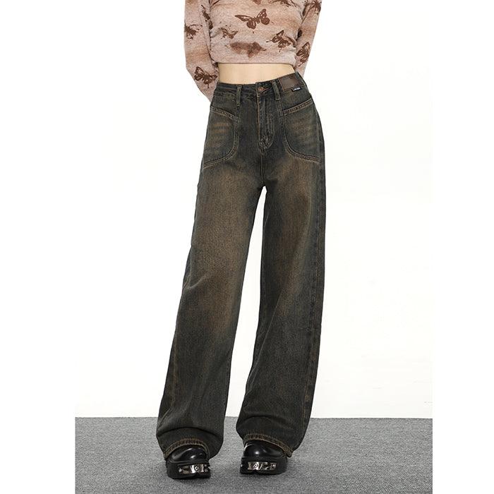 Women's American Vintage Waste Soil Loose Wide Leg Pants - Nioor