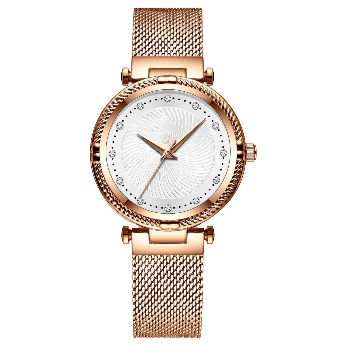 Mesh Waterproof Diamond Inlaid Women's Watch - Nioor