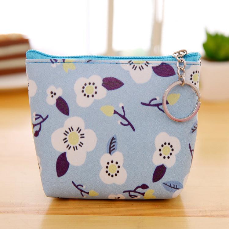 PU Leather Hand Holding Floral Coin Purse - Nioor