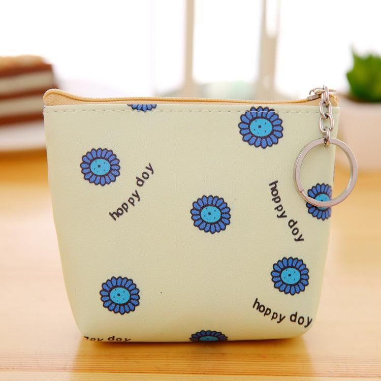 PU Leather Hand Holding Floral Coin Purse - Nioor