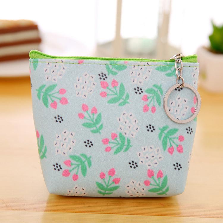 PU Leather Hand Holding Floral Coin Purse - Nioor