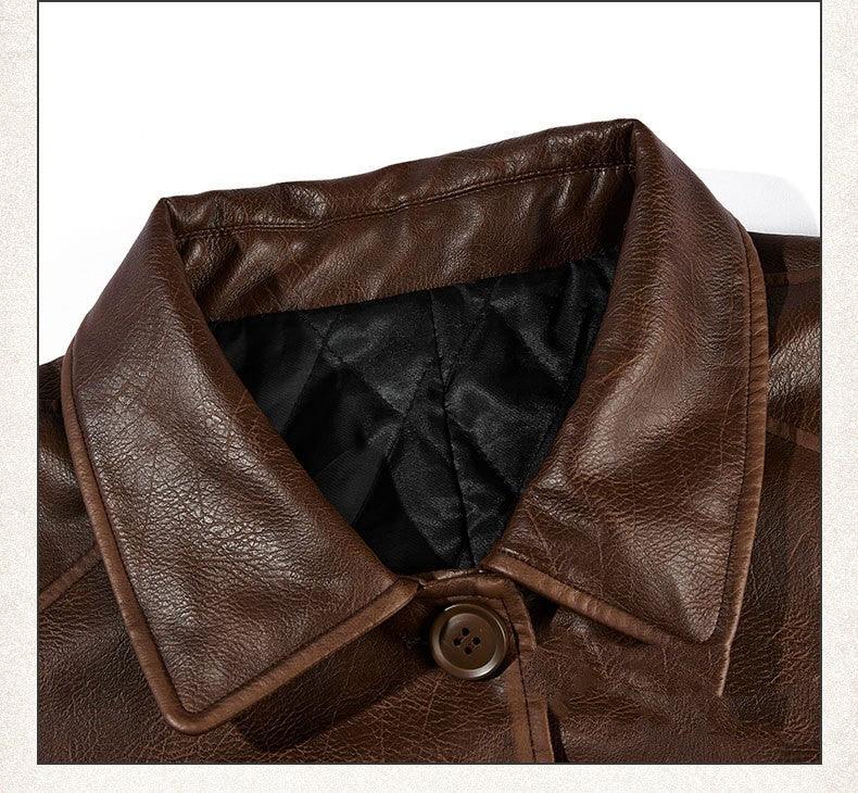 Leather Mid-length Trench Coat Men And Women - Nioor