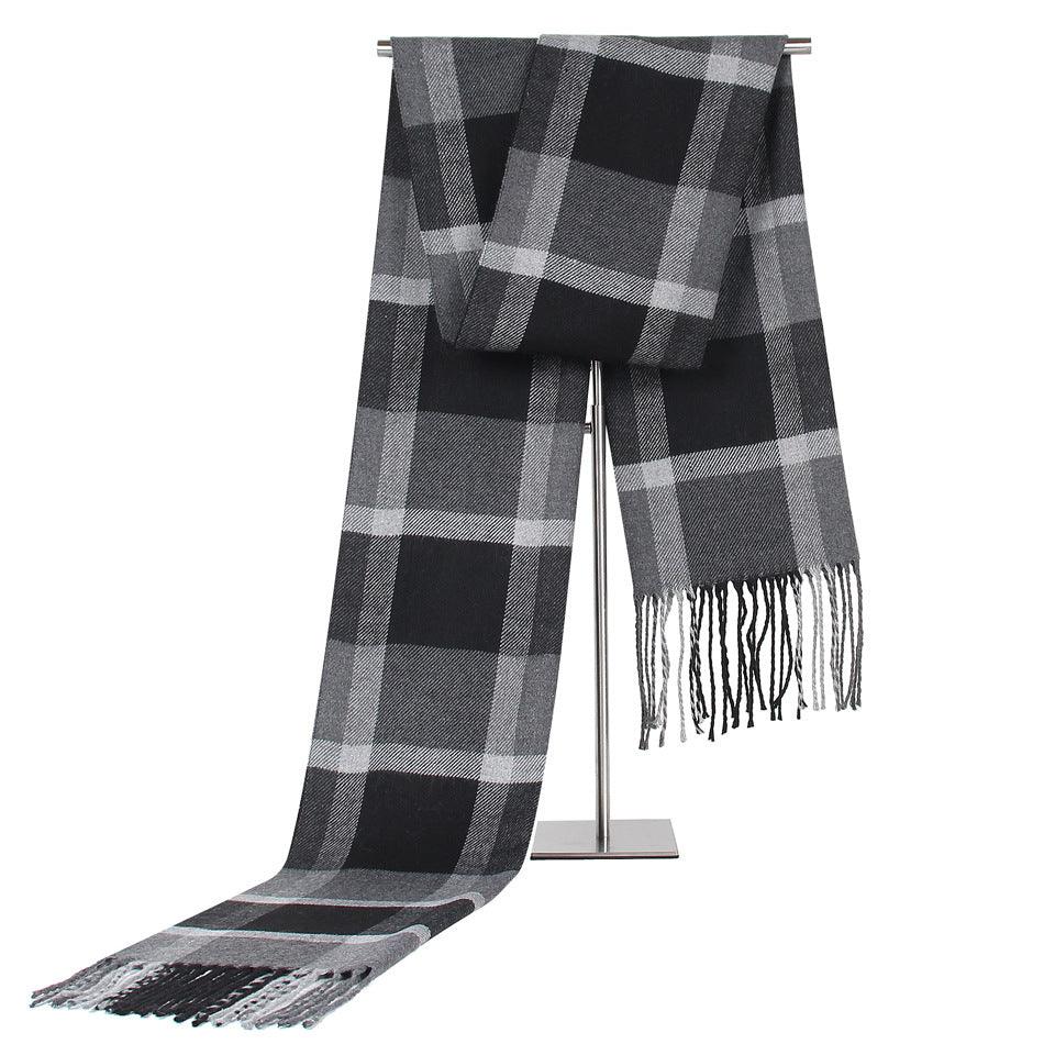 Men's Fashion Casual Plaid Artificial Cashmere Scarf - Nioor